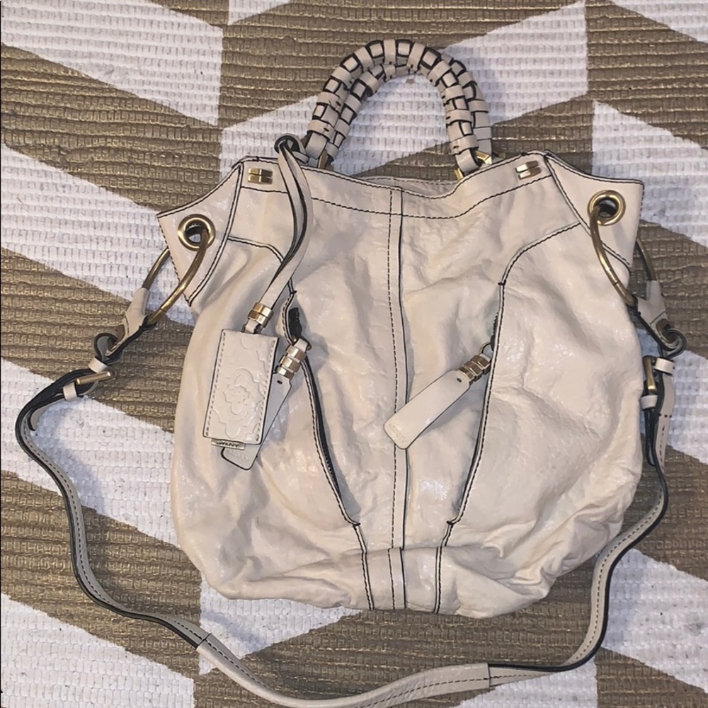 OrYANY Off White Leather Satchel/Crossbody Bag
